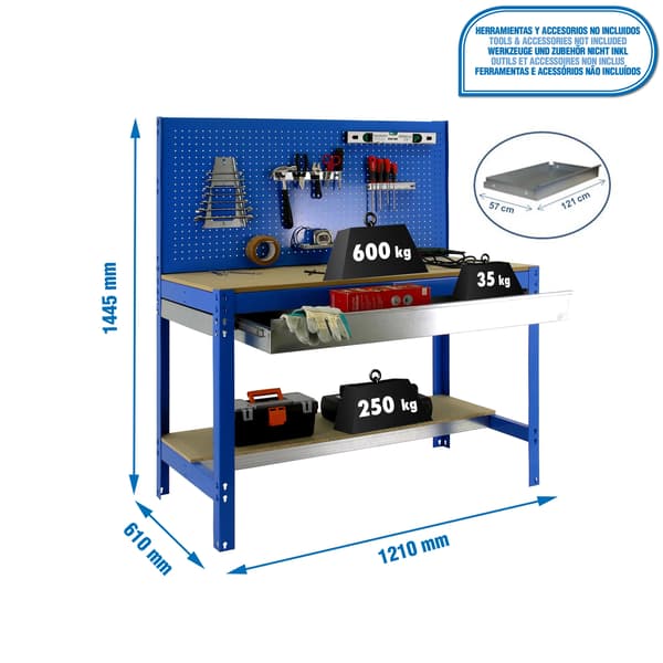 Simonrack bt2 box 1200 blå/træ