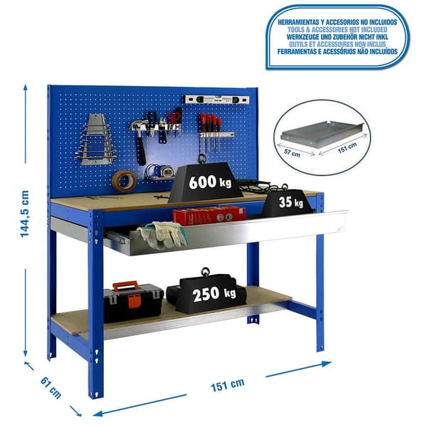 Simonrack bt2 box 1500 blå/træ
