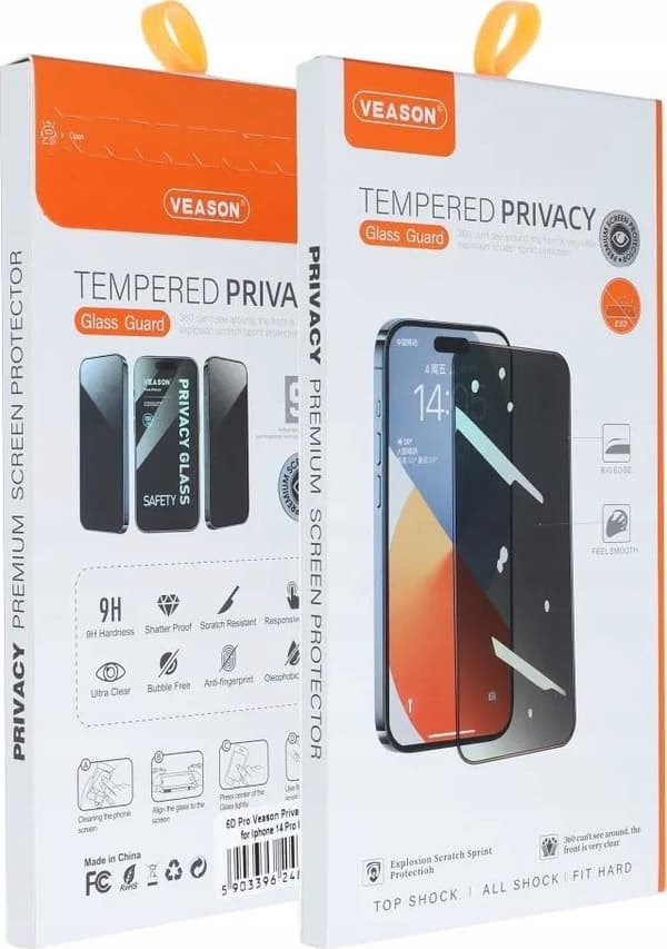 Veason 6D Pro skærmbeskyttelse i sort til iPhone 12 Pro Max