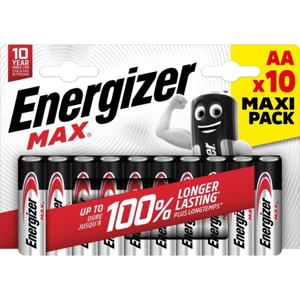 Energizer Max AA 10-pak Silver/Sort