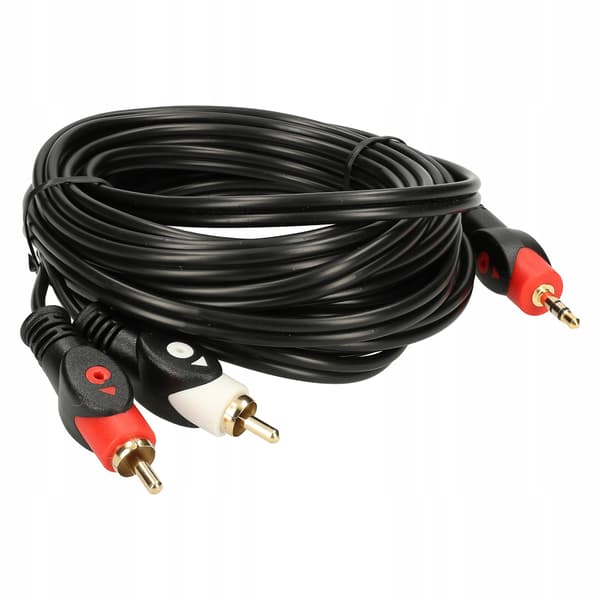 Libox lb0023 sort audio-video kabel 3.5mm til 2x RCA 3m