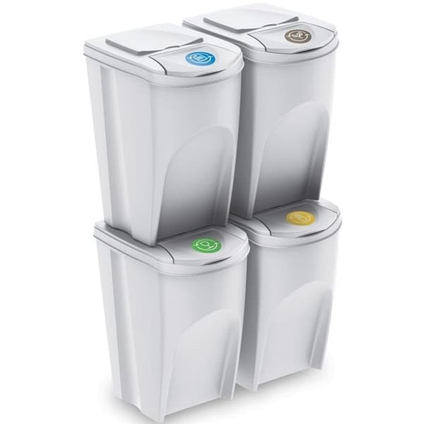 Prosperplast sortibox genbrugsbeholder 4x35l grå