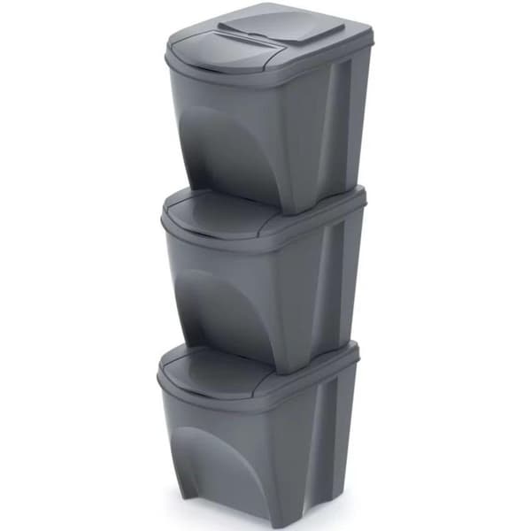 Prosperplast Sortibox jäteastiat 3x25L harmaa