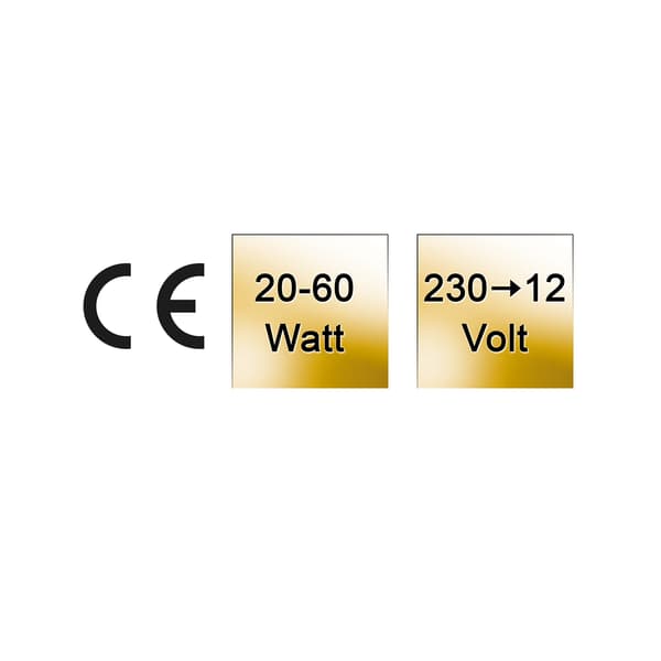 Transmedia slimline elektronisk transformator 230V till 12V 20-60W