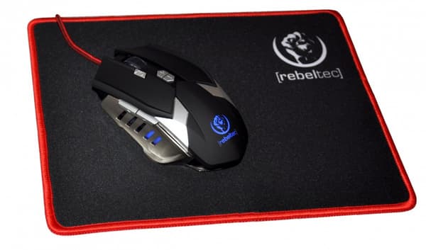 Rebeltec Slider S+ musemåtte Black/Red 250x200x3mm