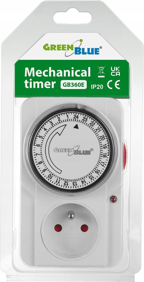 GreenBlue gb360 e mekanisk timer switch vit 48 program