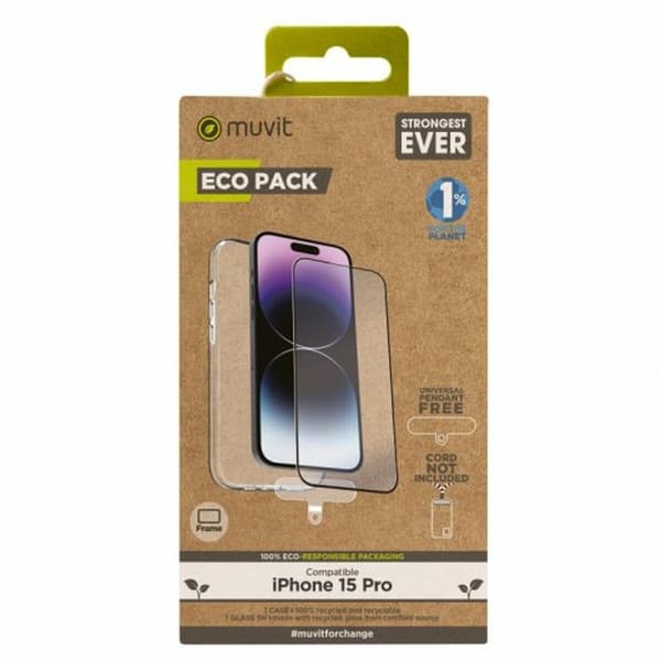 Muvit for change Transparent iPhone 15 Pro mobilskal