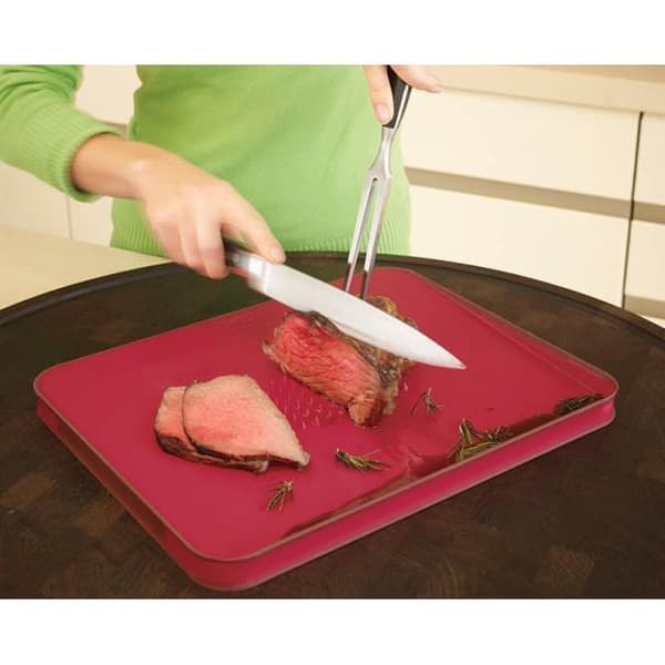 Joseph Joseph cut & carve plus skärbräda röd