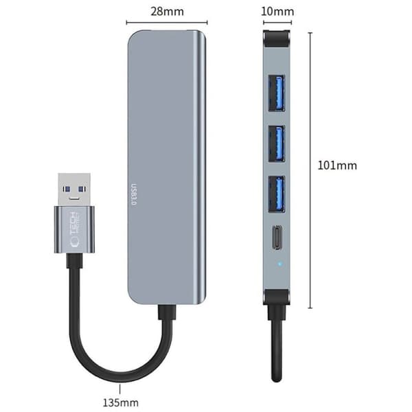 Tech-Protect v0-hub USB-hub 5in1 Gray