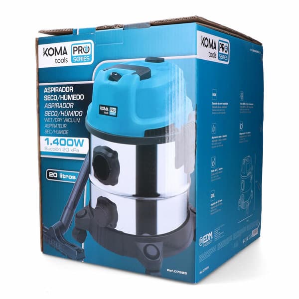 Koma Tools våd- og tørresuger 1400W 20L i stål
