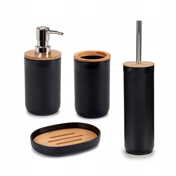 Berilo Sæbedispenser - Sort og Bambus, 350 ml