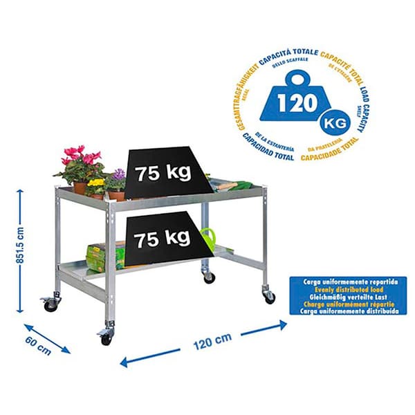Simonrack desk mobile potting table galvaniserad