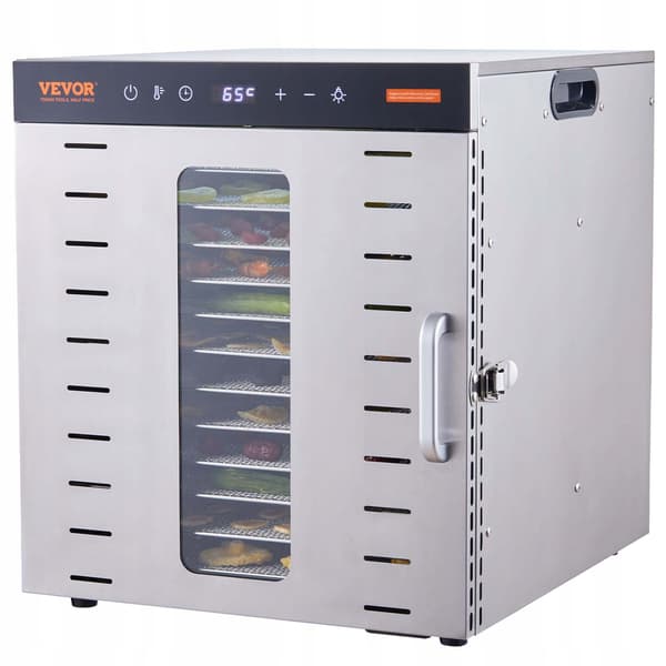 Vevor ss10x fødevare dehydrator 1000W 10 hylder Sølv/Grå
