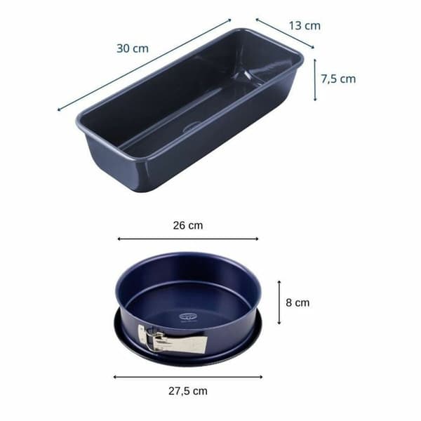 Dr. Oetker bage kærlighed bageformssæt blå 30x13cm og 26cm
