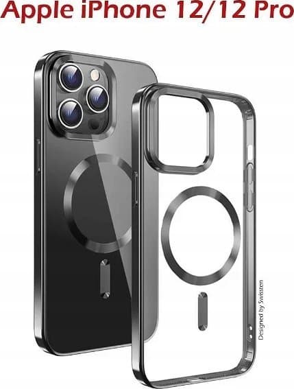 Swissten Magstick Metallic iPhone 12/12 Pro musta