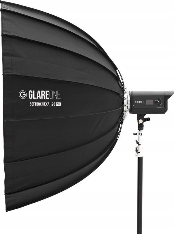 GlareOne Hexa 120 PRO Softbox Musta