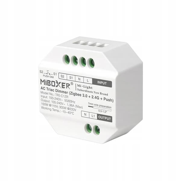 MiBoxer TRI-C1ZR Zigbee 3.0 + 2.4G + Push Valaisinkontrolleri