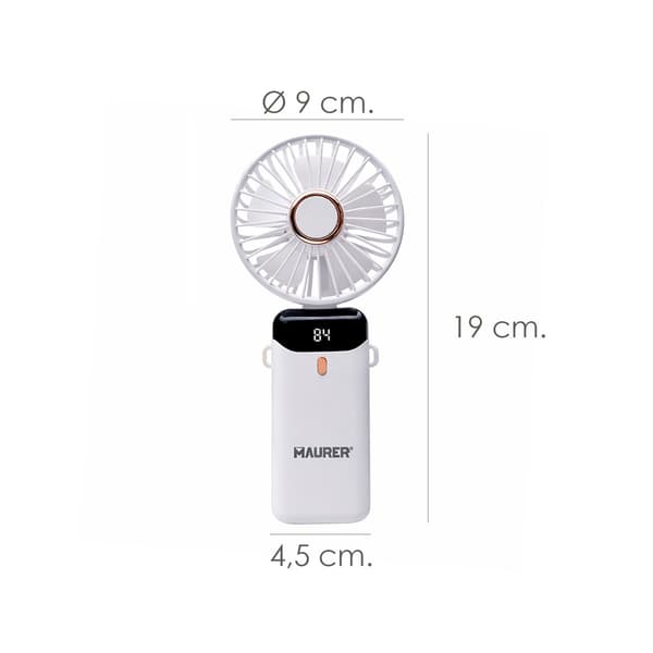 Maurer mini bærbar ventilator genopladelig 5 hastigheder