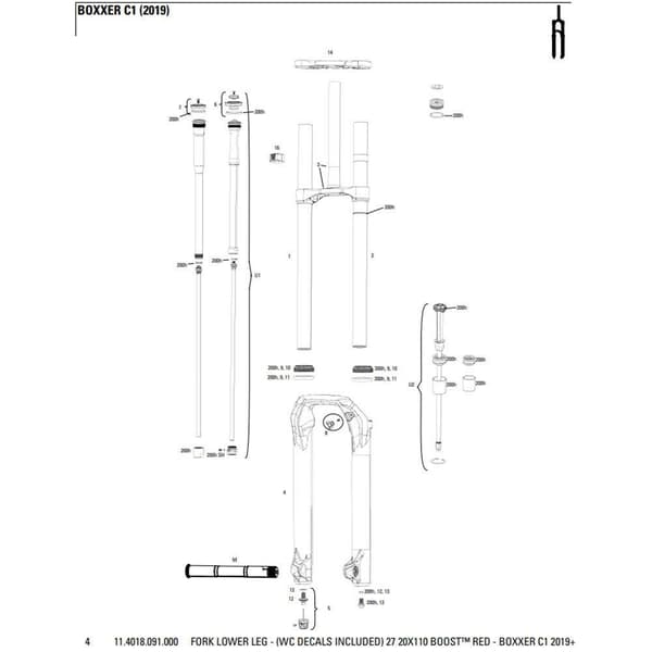 RockShox Boxxer C1 2019+ i rød