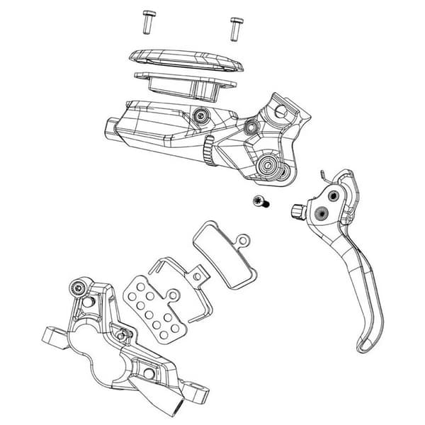 SRAM brake hose fitting kit röd/Force AXS kort mutter 2 stycken