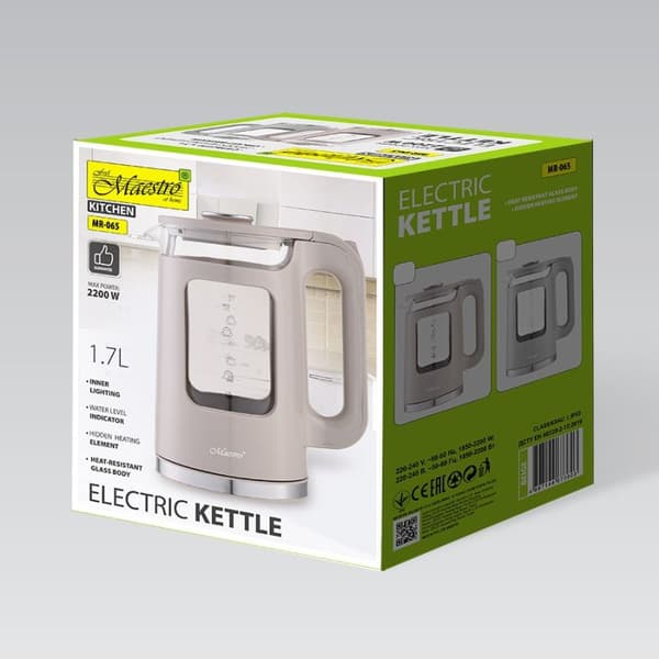 Maestro MR-065 elektrisk kedel 1,7L grå