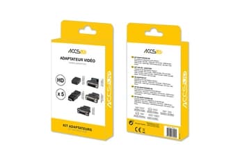 accsup audio/video adapter kit 5 pack svart