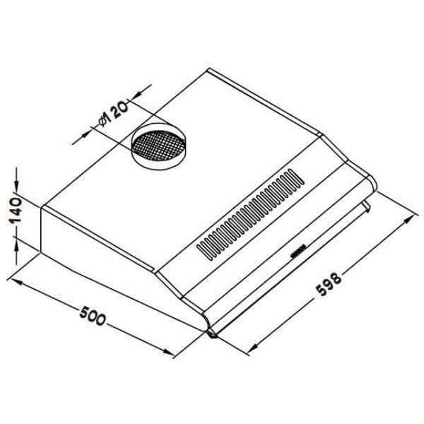Respekta ch 1259 ixcn køkkenventilator i rustfrit stål 60cm