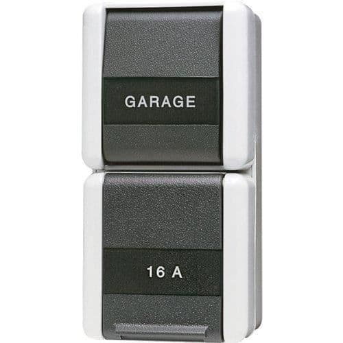 Jung 876naw Schuko socket IP44 Black/Vit