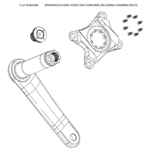 SRAM Bosch Gen4 E-bike Spider 104 mm BCD svart