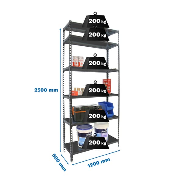 Simonrack megaplus 6/500 grå hylde