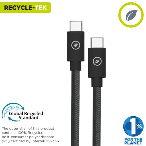 Muvit DC-363C-C magnetisk USB-C kabel 1m sort
