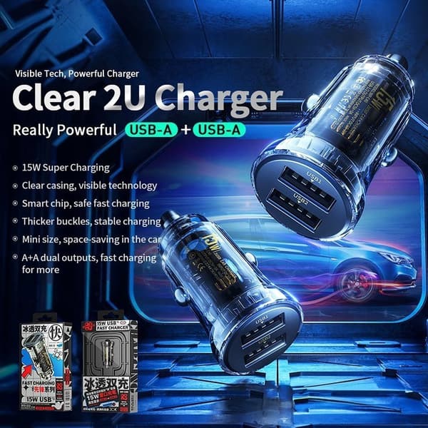 WEKome wp-c40 biloplader med dual USB-A porte