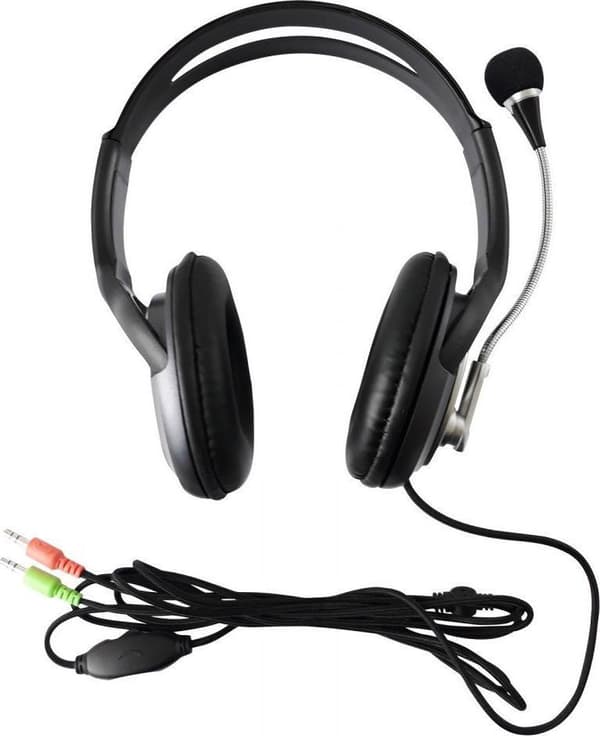 Techly ICC-SH-555TY sort headset med mikrofon