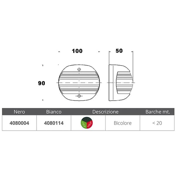 OEM Marine Bicolour Navigation Light Vit 12V