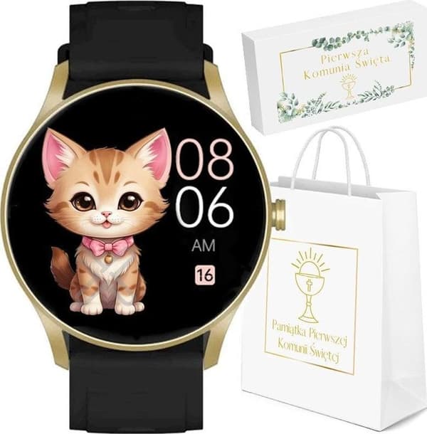 Gravity GT2-3 smartwatch i svart och guld