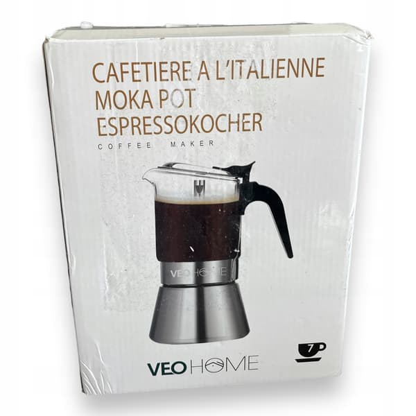 veohome moka pot 360ml 7 koppar silver