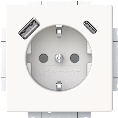 Busch-Jaeger 20 EUCB2USBAC-884 vit matta med USB-A och USB-C