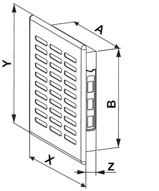 Awenta t03gr ventilationsgitter 140x140mm grafitgrå
