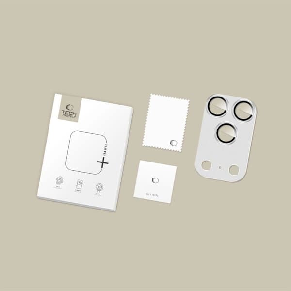 Tech-Protect camfull fit+ kamera linsglas för iPhone 17 Pro Silver