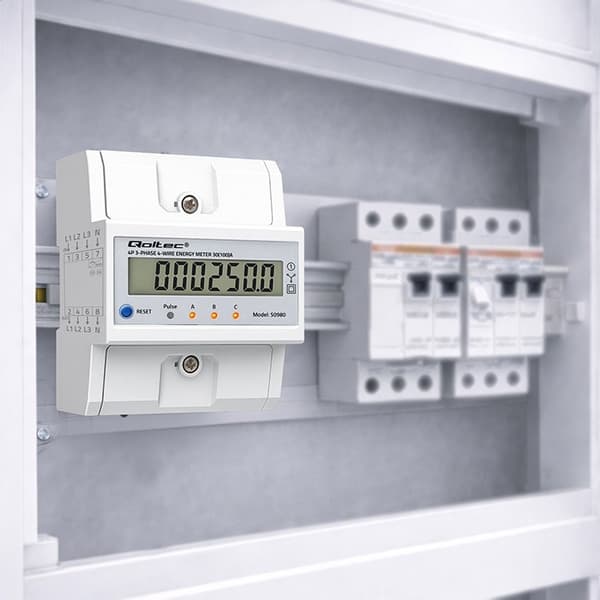 Qoltec trefaset elektronisk energimåler 100A
