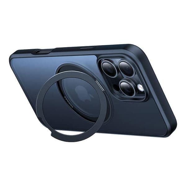 Torras Ostand Pro iPhone 16 Pro Max - musta, silikoni sotilasluokalla