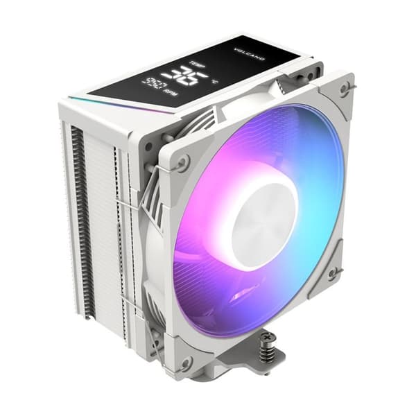Modecom Volcano 0C T202 CPU-køler med LCD og RGB-belysning, hvid