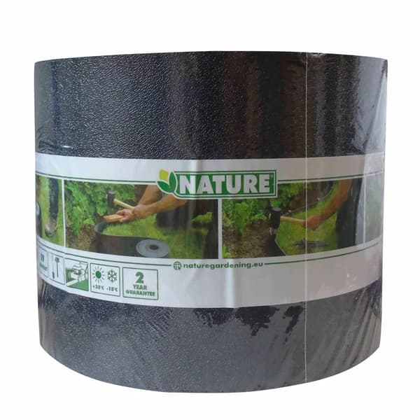 luonnonpuutarhan reuna polypropeeni 15cm x 10m musta