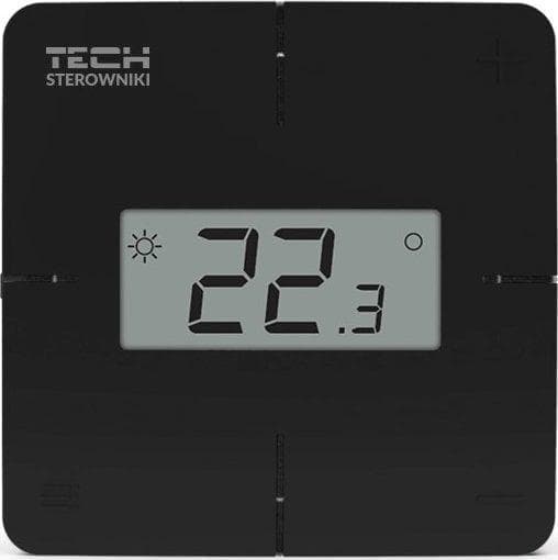 Tech R-8X trådløs mekanisk rumtermostat sort