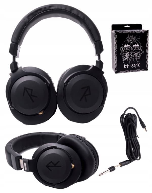 Rune RT-801X mustat kuulokkeet 40 mm dynaamisilla elementeillä