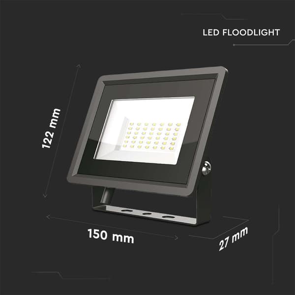 V-TAC vt-4934-b LED flodlys 30W 4000K sort