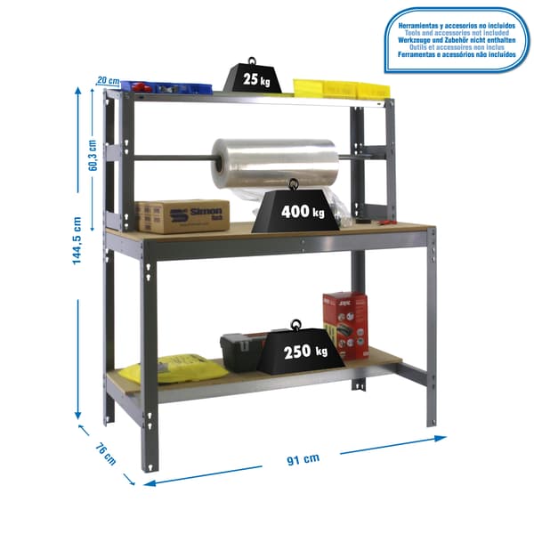 Simonrack bt4 900 arbejdsbænk Grå/Træ