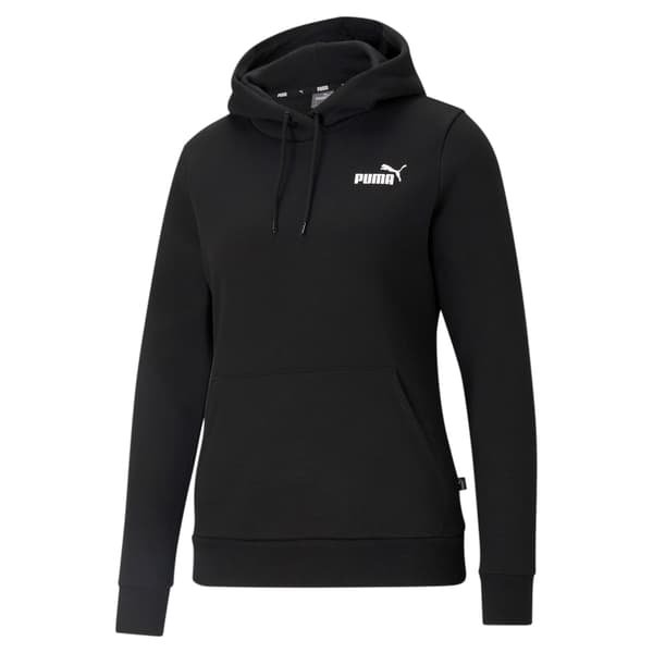 PUMA essential small logo hoodie sort