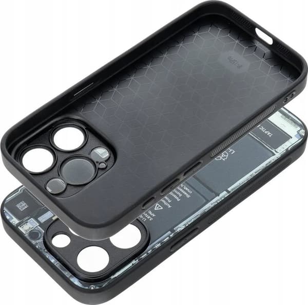 oem design 1 iPhone 15 Plus sort TPU og hærdet glas