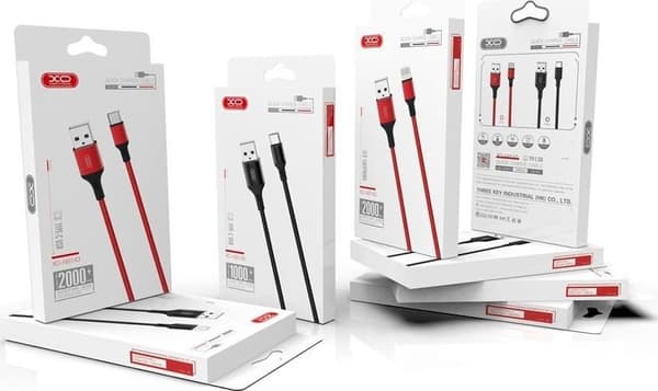 XO nb143 USB-A till Lightning kabel 2m svart